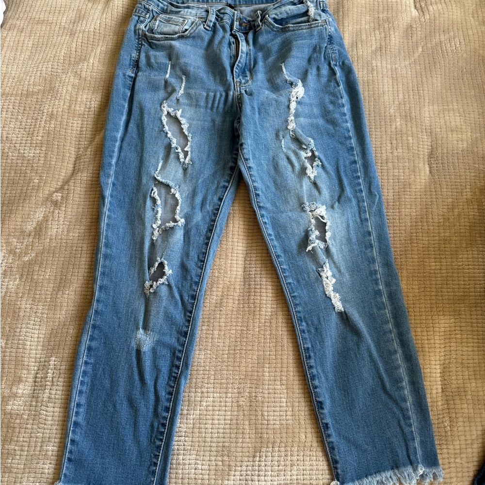 Size 11 Distressed Blue Jeans